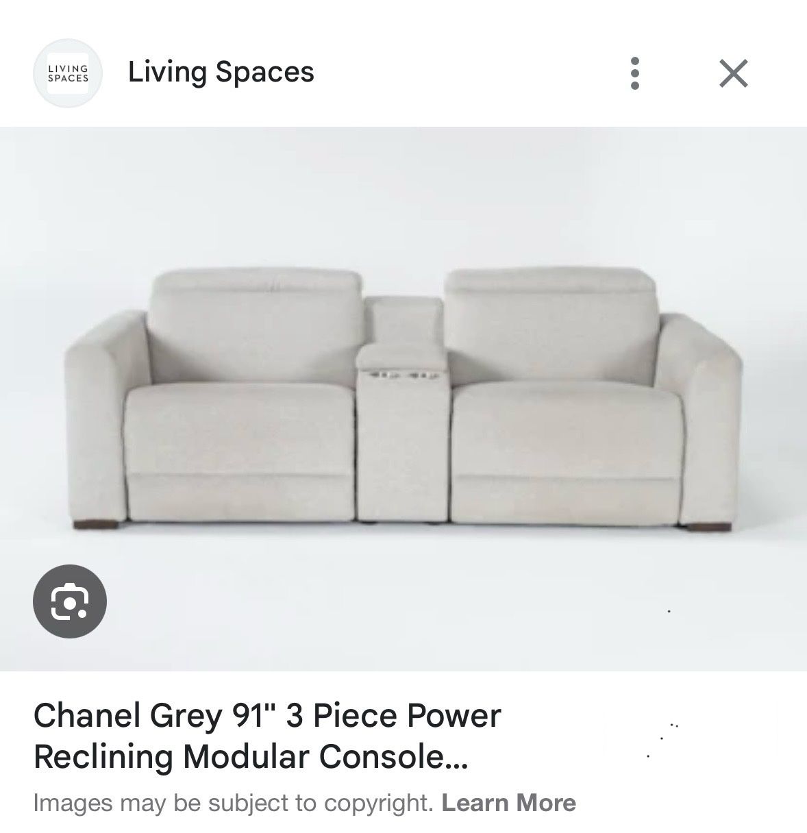 Reclining Sofa with Charging Console!