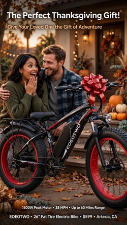 🎁 EOEOTWO E01 1500W Fat Tire E-Bike, The Perfect Thanksgiving Gift!  Looking for a gift your boyfriend or girlfriend will never forget? Skip the ordi