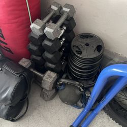 Dumbells /barbell and weights 