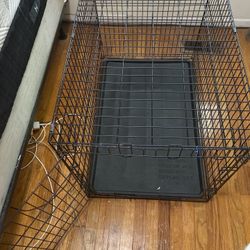 2 Dog Wire Cages / Crates w/ Tray – Foldable – Medium/Large – $60