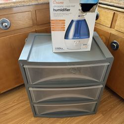 3 Drawer Plastic Organizer And Humidifier 