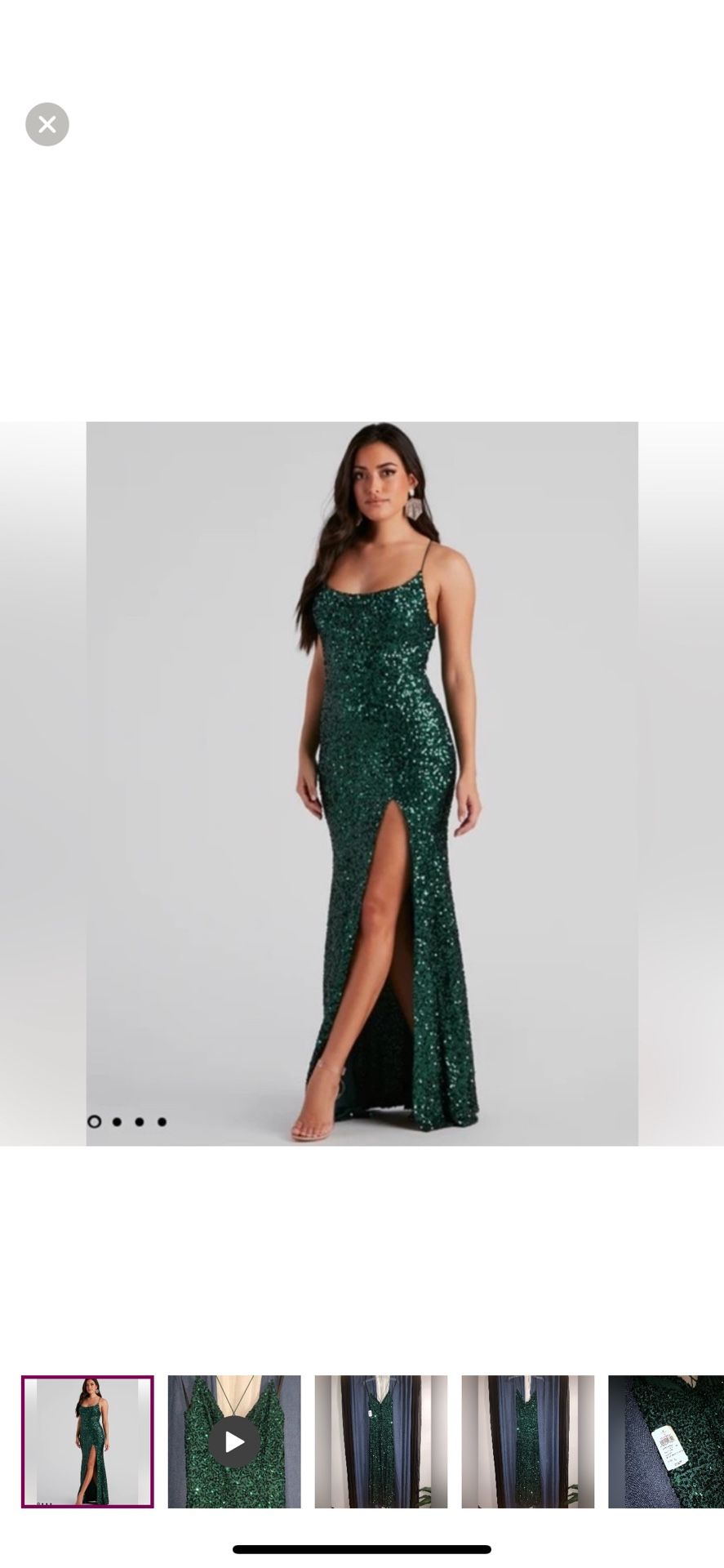 Emerald Green Sequins Gown