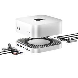 NEW Mac Mini M4 Dock, Aluminum Stand and HDMI Hub w/M.2 NVMe/SATA SSD Enclosure