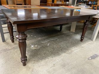 Dark Brown Extendable Dining Table w/ 2 Leaves