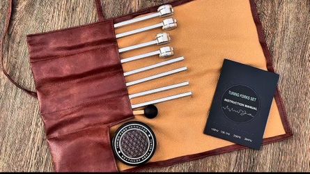 NEW Tuning Forks Sound Healing Set, 128Hz 136.1Hz 256Hz 384Hz Aluminum Alloy Aluminum Alloy, Weighted & Unweighted, 4 Calibrated Frequencies, Hockey-P