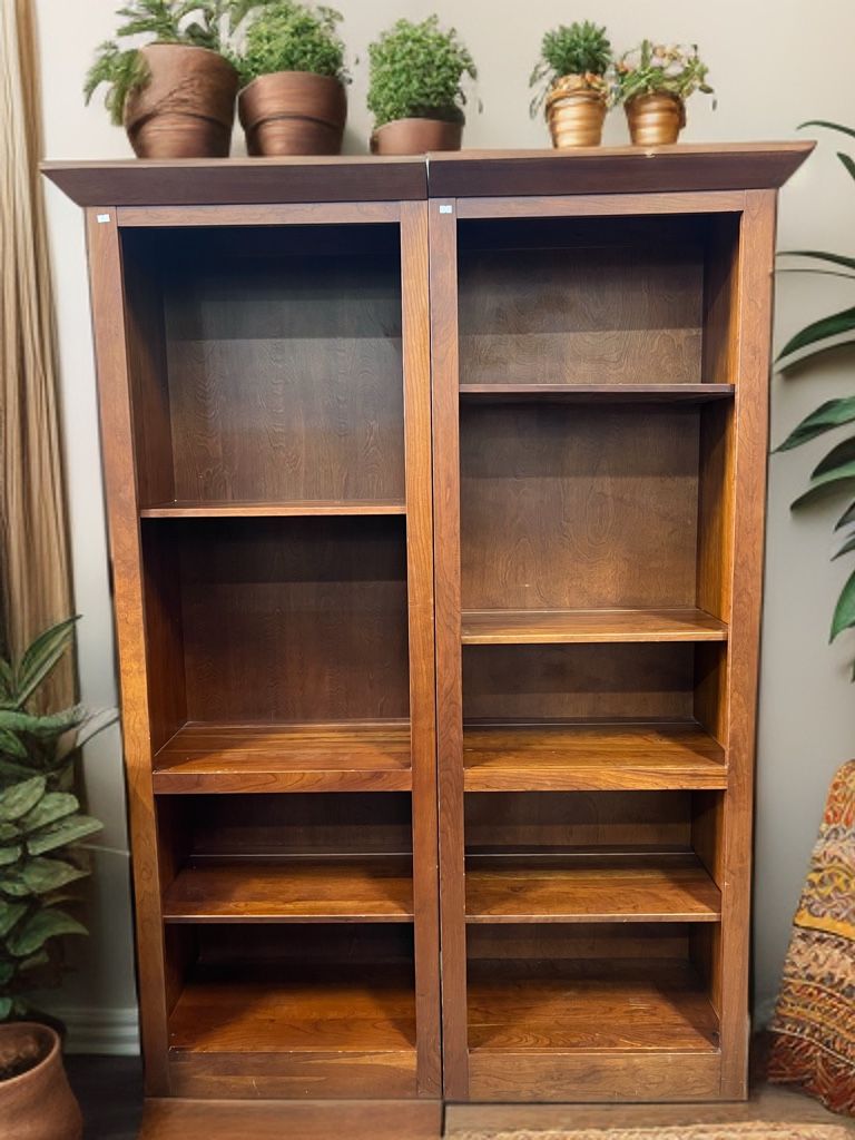 Sturdy Wooden Bookshelves, Set Of Two