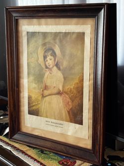 Vintage framed print of Miss Willoughby' by George Romney, 1(contact info removed)