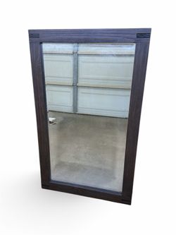 Large Wall Mirror with Dark Wood Frame