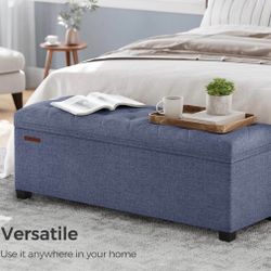 Storage Ottoman Bench, Foot Rest with Legs, 15.7 x 43.3 x 15.7 Inches, End of Bed Bench, Storage Chest, Load up to 660 lb, for Living Room