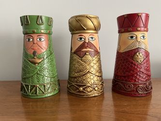 Vintage Dickson Japan Mid Century Christmas 3 Wise Men Candle Holders