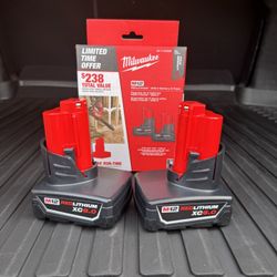 Milwaukee M12 12V Lithium-Ion XC Extended Capacity Battery Pack 6. 0Ah (2-Pack)