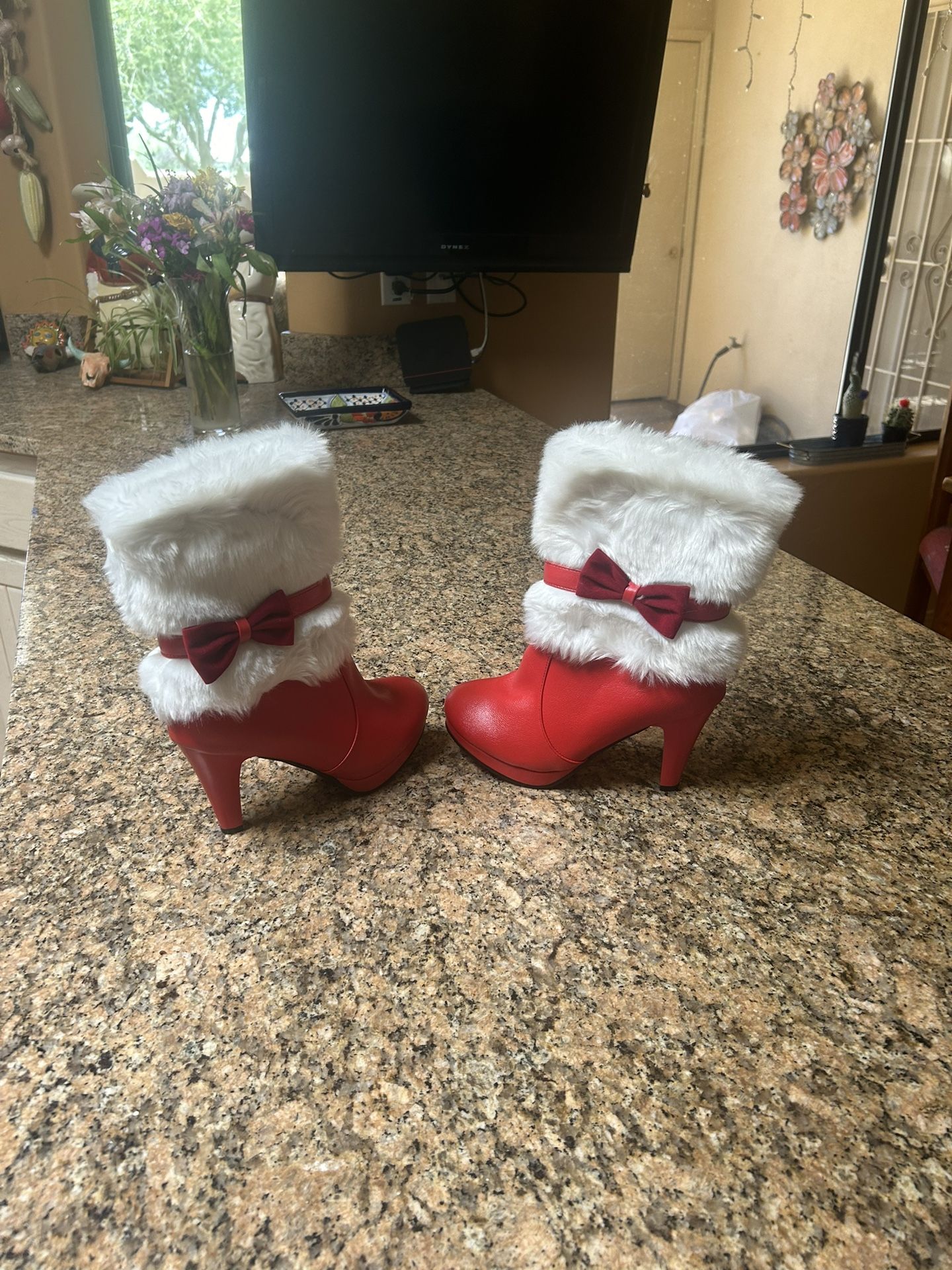 Faux Fur Christmas Boots