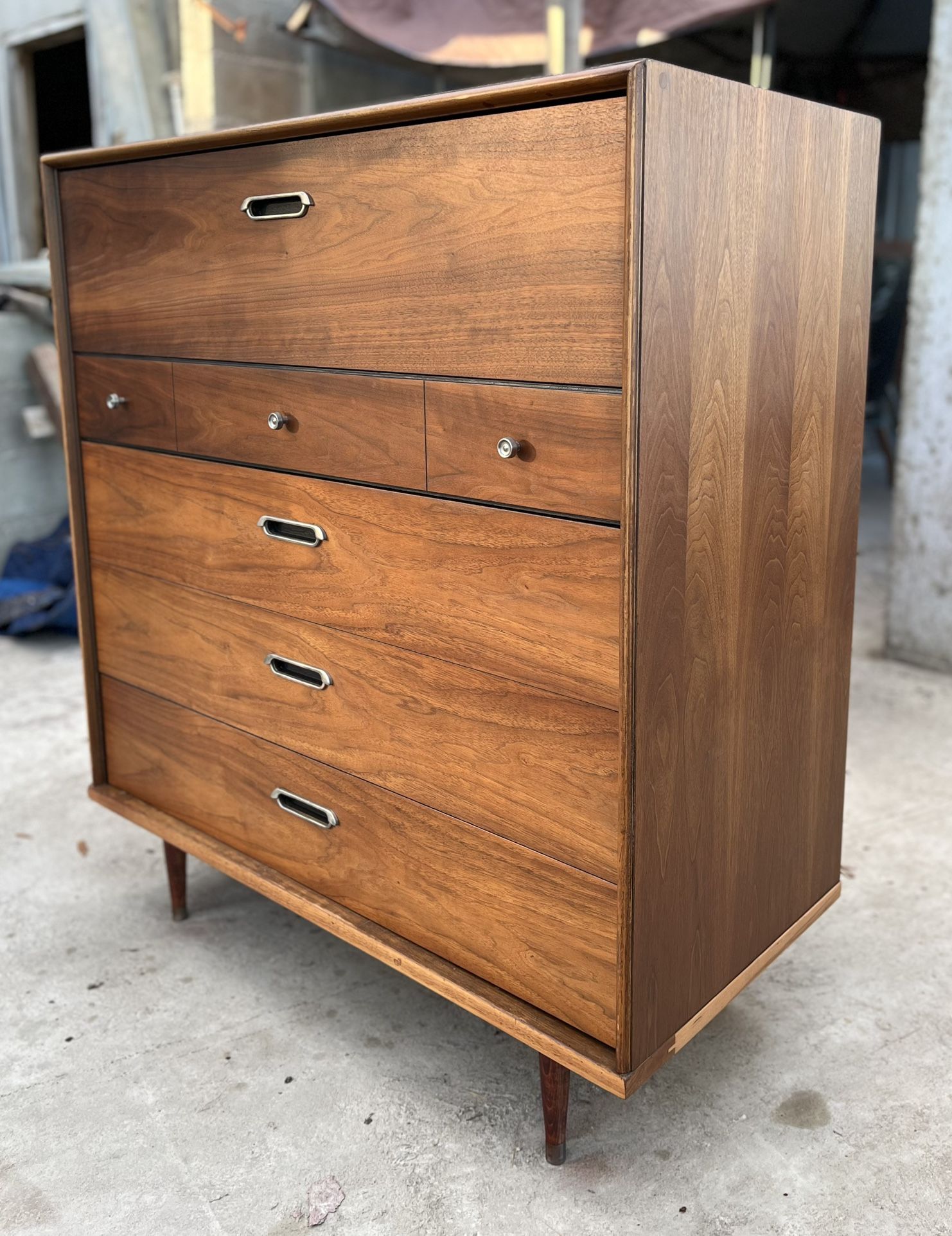 Beautiful Mid Century Modern Tallboy Dresser By BP John