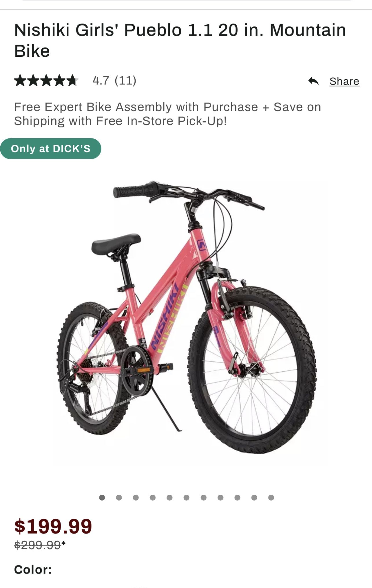 Nishiki Girls' Pueblo 1.1 20 in. Mountain Bike