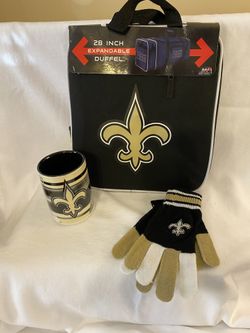 New Orleans Saints gloves coffee mug duffle blanket
