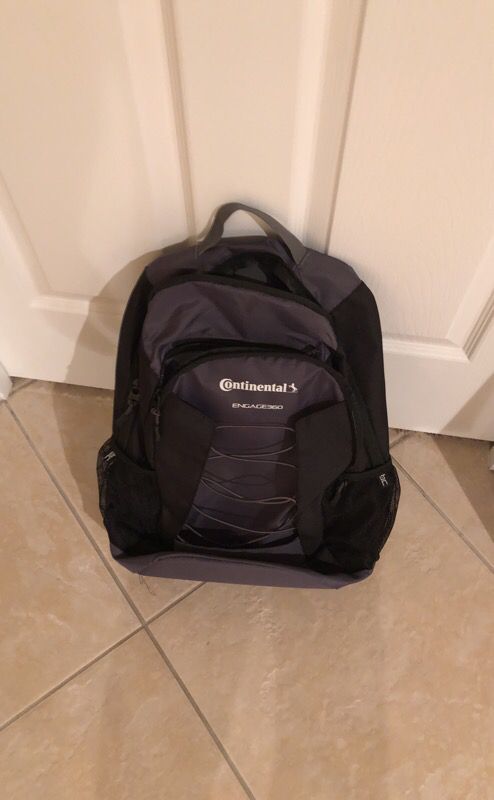 Laptop backpack with Continental And Engage 360 logos