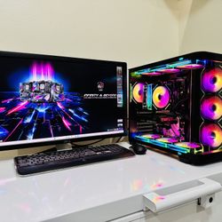 NEW ASROCK 9 Gen Gaming PC 8 Core I7 @3GHz. NVIDIA RTX 3060TI. 256G M2/2T HDD, 16G DDR4, C Port. USB3  WIFI/Bluetooth. 650W PSU, 27”1440P Monit. Win11