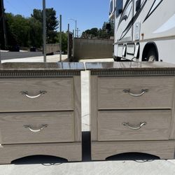 Pair of Matching 2-Drawer Nightstands – Light Oak | $75 OBO