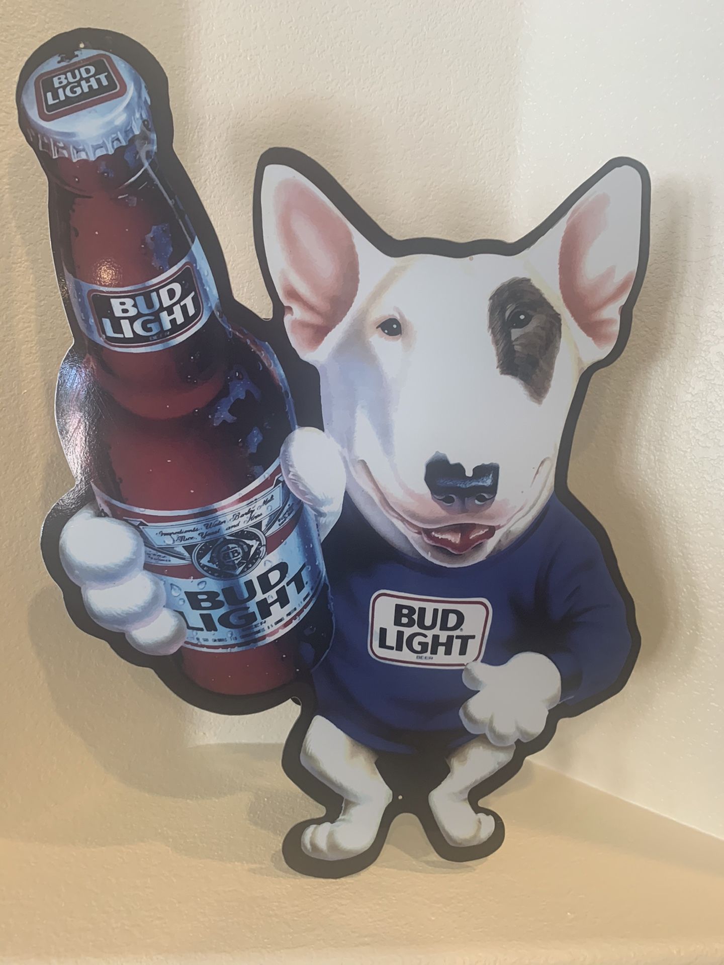 Vintage Spuds MacKenzie Bud Light Metal Sign