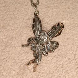 Adorable Sterling Silver Holiday Christmas Fairy Necklace!