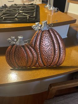 Metal Pumpkin Fall Decor Set