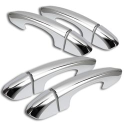 For 2015-2017 Ford Edge / 2013-2017 Ford Fusion Mirror Chrome Door Handle Cover Cap W/Out Keyhole 8PCS -(2-DHC-1387