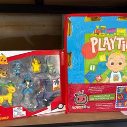 Coco Melon Puzzle Mat And Pokémon Figure