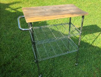 Kitchen cart with wheels ,wood top  26 x 16 x 36H