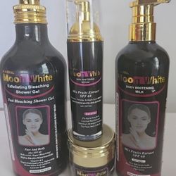 Moon White Lotion, Shower Gel, Face Cream , Scrub 4 In 1 Set 