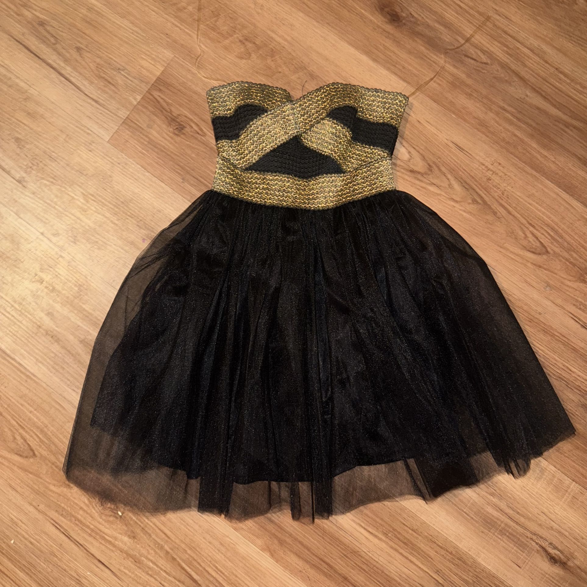 Windsor Black and Gold Mini Dress