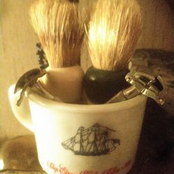 Old Spice Lather Cup That Two Lather Sticks And Two Shavers