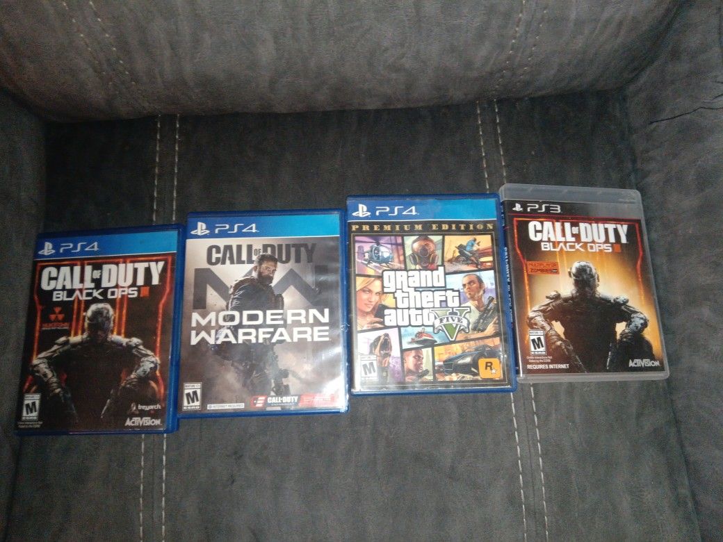Ps4,Ps3 Call Of Duty Disk, Grand Theft Auto 5 Disk