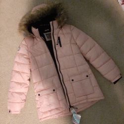 Girls Pink Justice Puffer Jacket size 18/20
