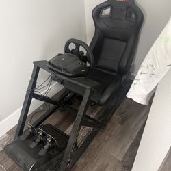 Psvr2 With Charging Station. Logitech G923 Trueforce Wheel And Shifter With Portable Racing Cockpit