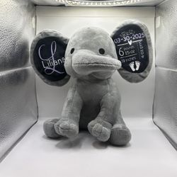 Personalized birth stats elephant