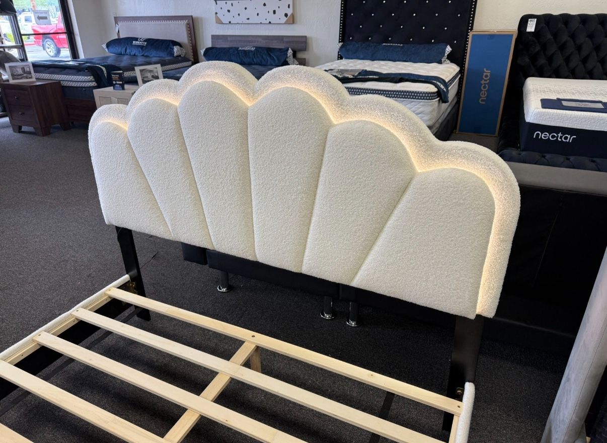 Queen Platform Bed Frame With LED lights