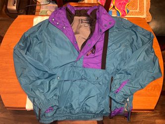 Vintage Teal and Purple Pullover Jacket