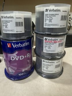 NEW Verbatim Blank DVD Lot - 300 Discs (DVD+R 100pk + 4x 50pk Printable DVD-R)