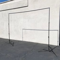 (NEW) $40 Heavy-Duty Backdrop Stand Adjustable 10ft Wide X 8.5ft Tall with Clips and Carry Bag