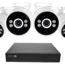 Swann AdvancedX™ Wired NVR 4K Security Camera System, 8 Channels, 4 PoE Cameras Outdoor, 1TB HDD Sto