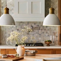 Medium Dome Metal Pendant Brass