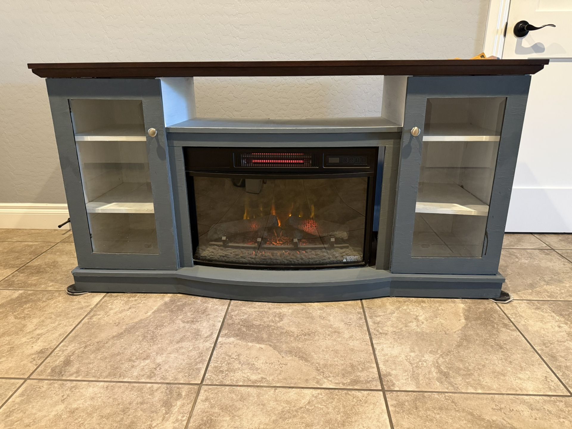 Farmhouse Fireplace Media Console For Sale