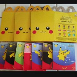 Pokemon Cards And Pikachu Happy Meal Boxes