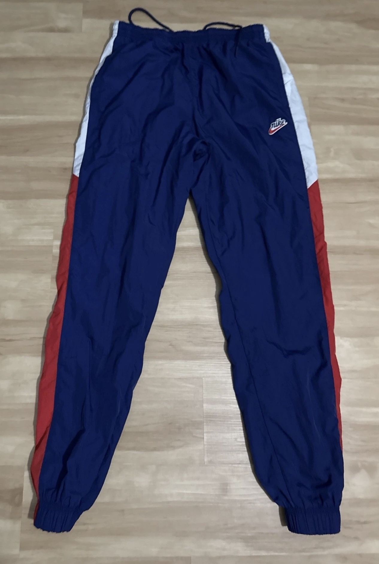 Nike Men’s M Track Windbreaker Pants Blue Red White CJ5484-492 Retro Colorblock