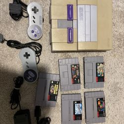 Super Nintendo SNES + 5 Games (hablo Espanol)