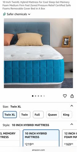 10 Inch Twin XL Hybrid Mattress