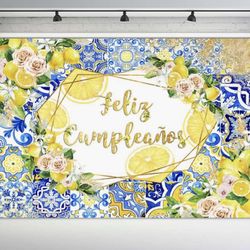 MEHOFOND Lemon Feliz CumpleañOs Backdrop