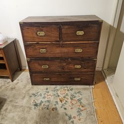 19th Century British Military Officer’s Brass-Bound Campaign Chest of Drawers