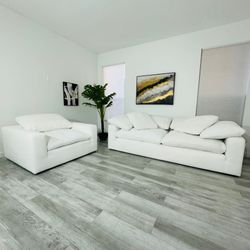 Cloud Couch Set Of 2 Loveseat + Chair White