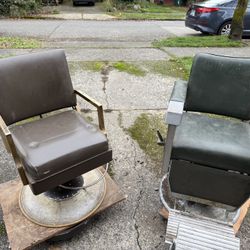 Two Barber Chairs W/ Vintage Parts